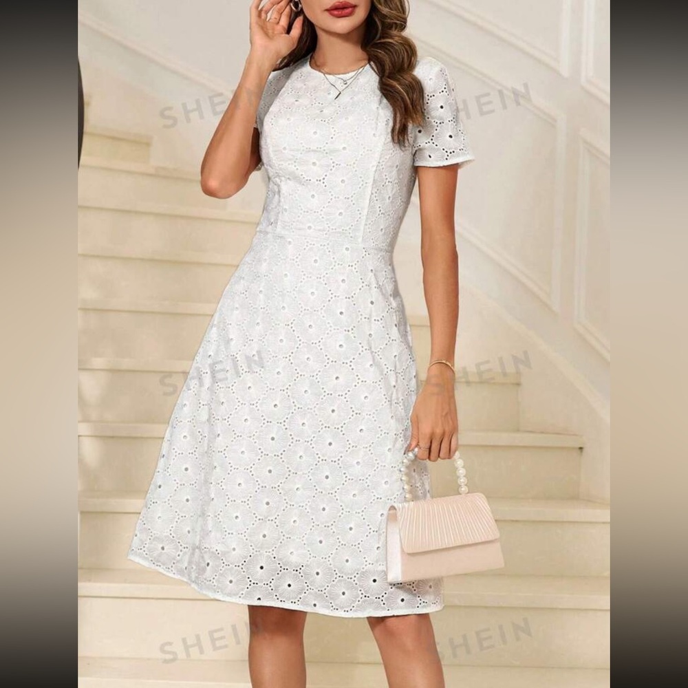 Clasi Women Mesh Embroidery Summer Dress